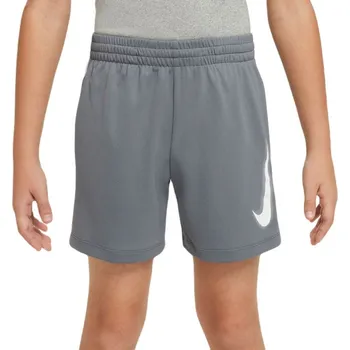 Dětská móda Chlapecké kraťasy Nike Boys Dri-Fit Multi+ Graphic Training - smoke grey/white/white Šedý (XS)