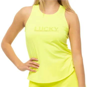 Dámský tenisový top Lucky in Love Laser Novelty Technology Feeling Lucky Racerback Tank Žlutý (S)