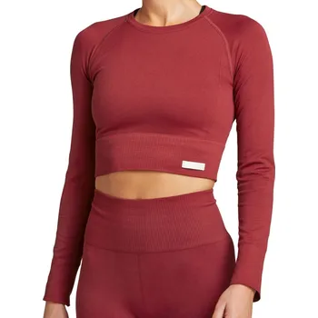Dámské tričko Dámské tričko (dlouhý rukáv) Björn Borg Stockholm Seamless Crop Top W Červený (M/L)