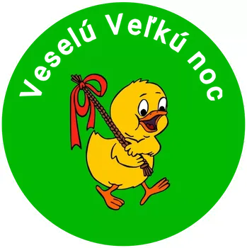 Speciální papír Samolepící etiketa velikonoční kuřátko 3,5 cm - slovenská