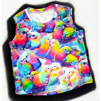 Dívčí tílko Holčičí tílko barevné andulky papoušci Velikost: 86/92 Dětské tílko