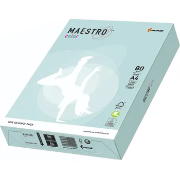 Barevný papír OZDOBNÝ KANCELÁŘSKÝ PAPÍR formát A4 80 g PASTELOVĚ modrý IGEPA Maestro