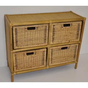 Truhla Axin Trading s.r.o. Ratanová komoda 4 zásuvky ratan