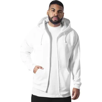 Pánská mikina Měkká pánská zipová mikina Urban Classics 380 g/m Barva: Bílá, Velikost: XXL