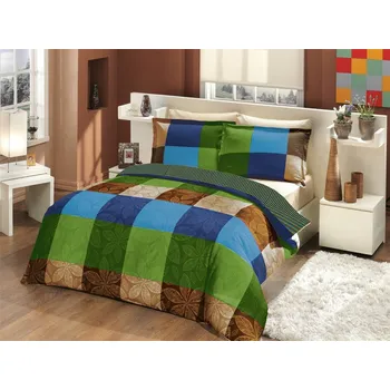 Povlečení Faro Francouzské saténové povlečení Valentini Vanessa zelené 220x200cm/70x80cm