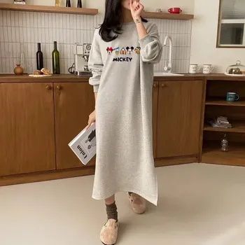 Dámské oblečení Dámské mikinové šaty s flísem Barva: Šedá, Velikost: XL