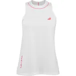 Dámský tenisový top Babolat Strike Tank Top - white/strike red Bílý (L)