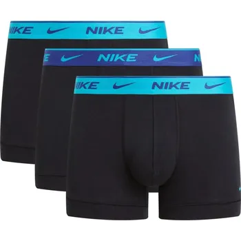 Pánské spodní prádlo Pánské boxerky Nike Dri-Fit Everyday Cotton Stretch 3P - black/dusty cactus/royal blue Černý (S)