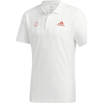 Pánské tenisové polo tričko Adidas Freelift ENG M - white/scarlet Bílý (S)