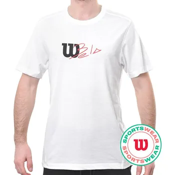 Pánské tričko Pánské tričko Wilson Graphic - bright white Bílý (M)