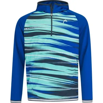 Pánská mikina Pánská tenisová mikina Head Topspin Hoodie - royal/print vision Modrý (L)