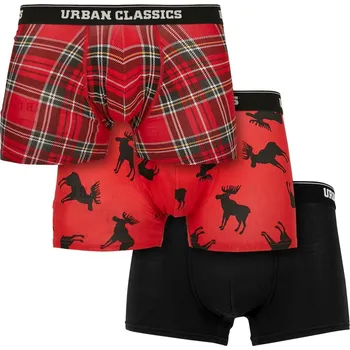 Boxerky Urban Classics Pánské spodní prádlo boxerky Urban Classics, 3 balení Barva: kombinače - červená,sob,černá, Velikost: S