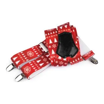 Kšandy Šle vánoční šíře 3,5 cm délka 120 cm - 1 ks - 2 červená