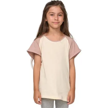 Dívčí tílko Urban Classics Dívčí tričko s kontrastními raglánovými rukávy Barva: písková - hnědá, Velikost: 110/116