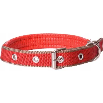 Obojek pro psa Pohodlný obojek pro psa, látkový, NASTAVITELNÝ, Komfortní | Červeno-béžový L