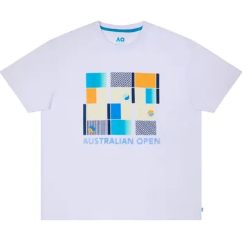 Pánské tričko Pánské tričko Australian Open Tennis Grid Bílý (S)