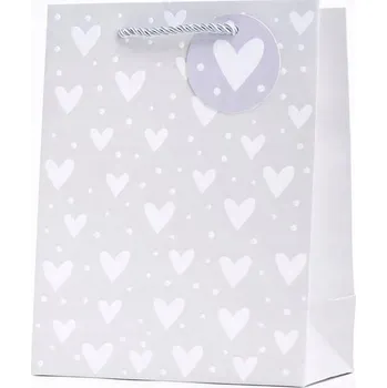 Dárková taška BÍLÁ DÁRKOVÁ TAŠKA ozdobná 33x46 cm CANPOL pevná Dárková TAŠKA