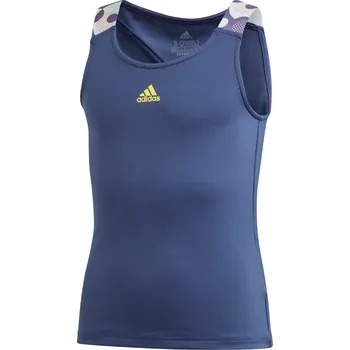 Dětská móda Dívčí trička Adidas G Keyhole Tank - tech indigo/shock yellow Fialový (170 cm)