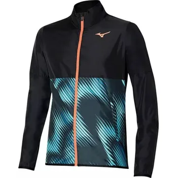 Pánská mikina Pánská tenisová mikina Mizuno Printed Jacket - black/blue ashes Černý (M)