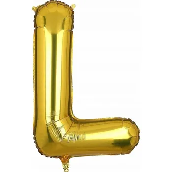 Balónek VELKÝ FÓLIOVÝ BALÓNEK K VÝROČÍ NAROZENIN PÁRTY PÍSMENO L ZLATÝ 40 cm