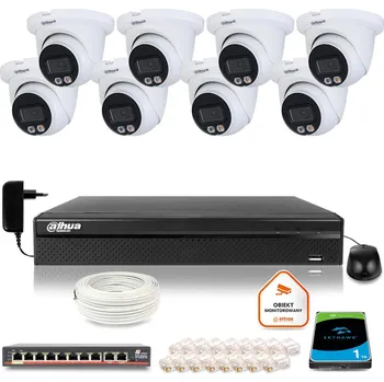 Bezpečnostní kamera DAHUA IP dohledová sada 8 5Mpx dome kamer 3Z39232T8