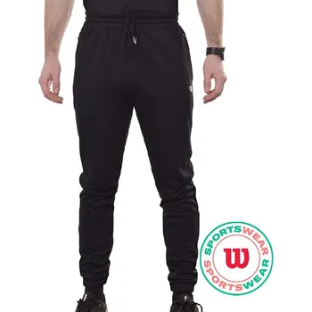Pánské tenisové tepláky Wilson Parkside Jogger - black Černý (L)