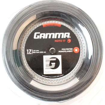 Struna na výplet tenisové rakety Tenisový výplet Gamma MOTO (200 m) Černý (1.24 mm)
