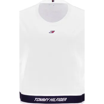 Dámský tenisový top Tommy Hilfiger Relaxed Tape C-NK Tank - th optic white Bílý (L)