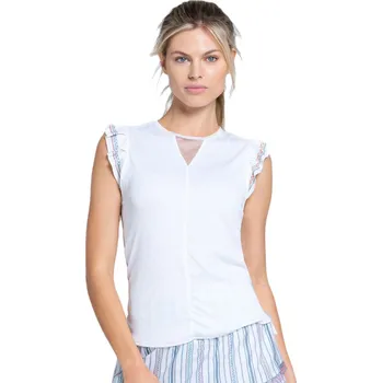 Dámské tričko Dámské tričko Lucky in Love Lucky Club Premier Ruffle Tank Bílý (XS)