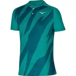 Pánské tenisové polo tričko Mizuno Shadow - turquoise Tyrkysový (S)