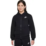 Dívčí mikina Nike Kids Club Fleece Full-Zip - black/white Černý (S)