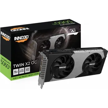Grafická karta Inno3D GeForce RTX 5060 Ti TWIN X2 OC 16GB (DLSS 4, 3x DisplayPort, 1x HDMI 2.1)