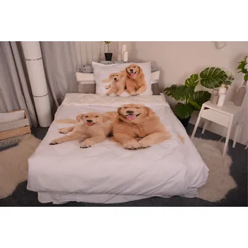 Povlečení Aaryans 3D Zlatíčka hnědé 140 x 200, 70 x 90 cm zipový uzávěr