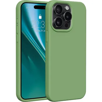 Pouzdro na mobilní telefon Silikonový kryt Etteri pro iPhone 15 Pro Max 6,7" světle zelený