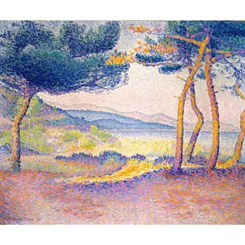 Plakát Plakát, Obraz - Pines Along the Shore, 1896, Henri-Edmond Cross