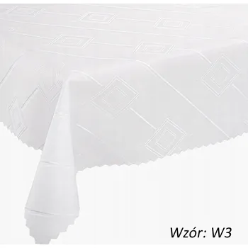 Prostěradlo Obrus odolný proti skvrnám 120x160 cm, Polský výrobek, bílá barva, vzor W3