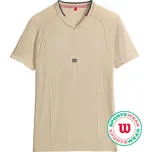 Pánské tenisové polo tričko Wilson Players Seamless Zip Henley 2.0 Béžový (XL)