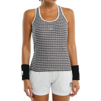 Dámský tenisový top Hydrogen Pipe All Over Tech Tank Top - white/black Vícebarevný (L)