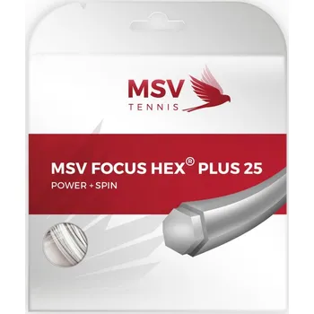 Struna na výplet tenisové rakety Tenisový výplet MSV Focus Hex Plus 25 (12 m) - white Bílý (1.25 mm)