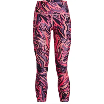Dámské legíny Legíny Under Armour Women's HeatGear No-Slip Waistband Printed Ankle - posh pink/tux purple Růžový (XS)