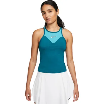 Dámský tenisový top Nike Court Dri-Fit Slam Top Tyrkysový (L)