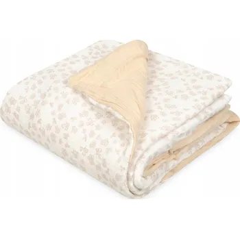Dětská deka Dětská deka 75x100 Mušelín Design béžová bílá s růžičkami BabyMatex
