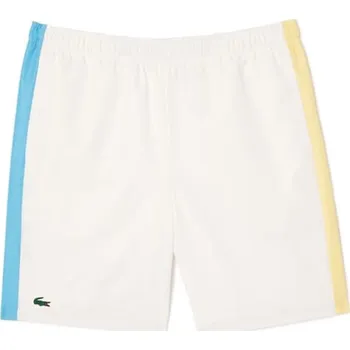 Pánské kraťasy Pánské tenisové kraťasy Lacoste Sportsuit Colour-Block - white/blue/yellow Bílý (XL)