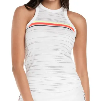 Dámský tenisový top Lucky in Love Palms D'Amour Royale Stripe Rib Tank - white Bílý (M)