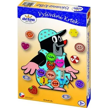 kreativní sada Vyšívání Krtek dřevo 26 ks v krabici