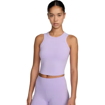 Dámský tenisový top Nike One Fitted Dir-Fit Short Sleeve Crop Tank - lilac bloom/black Fialový (XL)