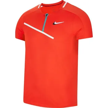 Pánské tričko Pánské tenisové polo tričko Nike Spring Slam Ultimate Zip M - habanero red/white Červený (XL)