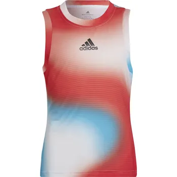 Dívčí tričko Dívčí trička Adidas Girls Q1 Tank PB - white/vivid red/sky rush Bílý (152 cm)