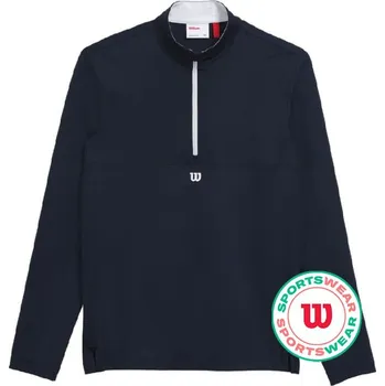 Pánské tričko Pánské tenisové tričko Wilson Elevate Performance 1/2 Zip Modrý (L)