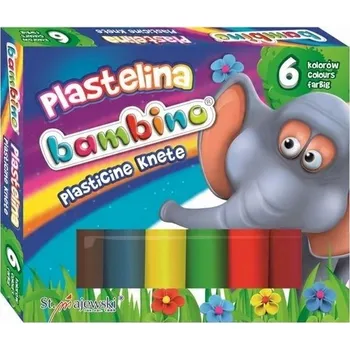 Modelovací hmota ŠKOLNÍ PLASTELÍNA sada 6 BAREV Bambino MAJEWSKI barevná PLASTELÍNA
